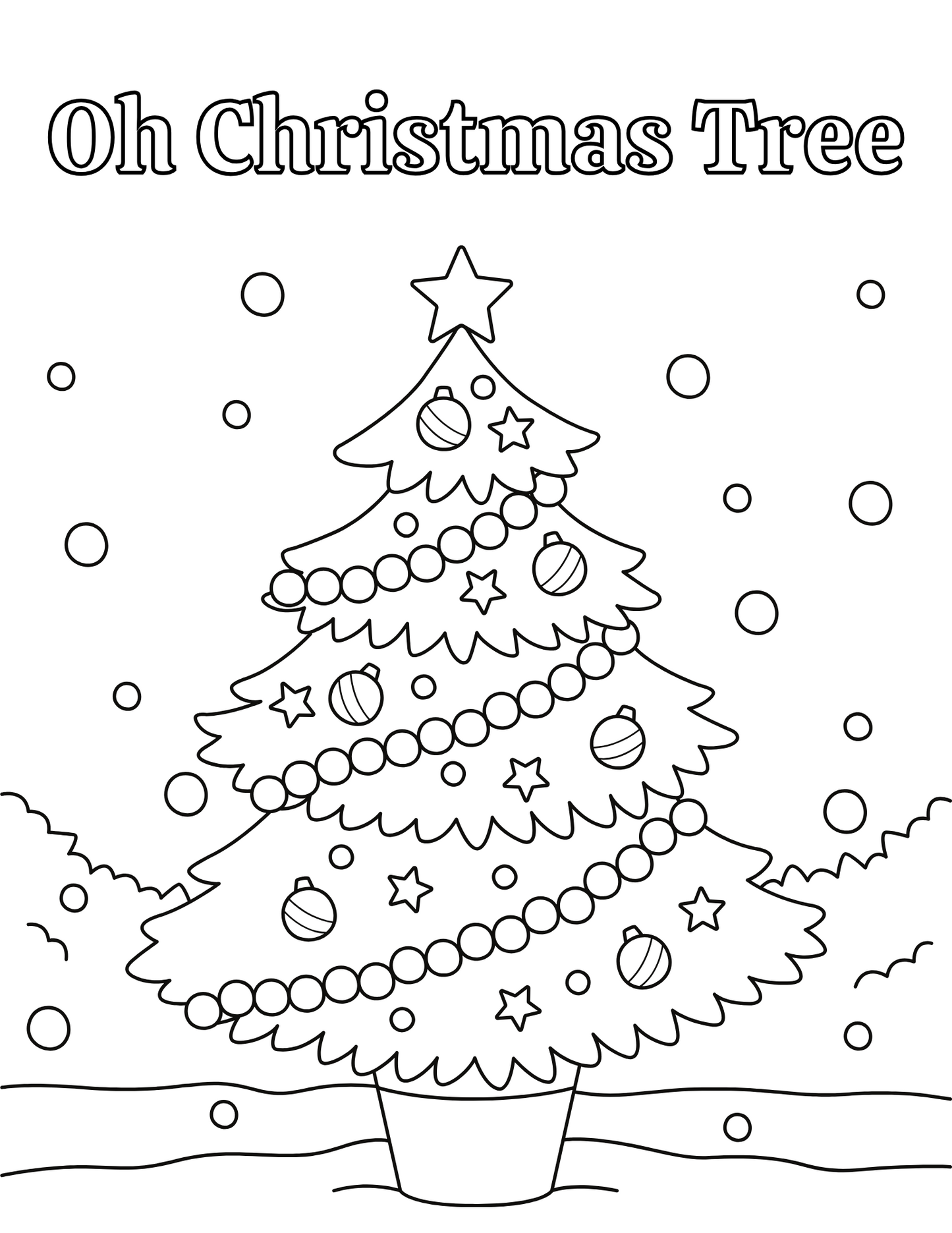 Oh festive Christmas Coloring Pages tree coloring page from Wondermom Shop.