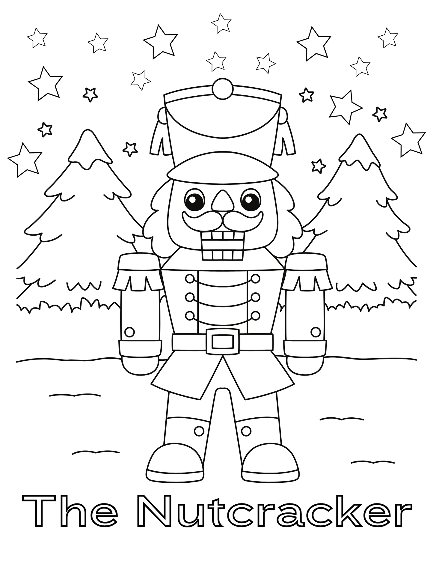 Christmas coloring page featuring the Nutcracker from Wondermom Shop's festive collection. Get your printable Christmas Coloring Pages now!