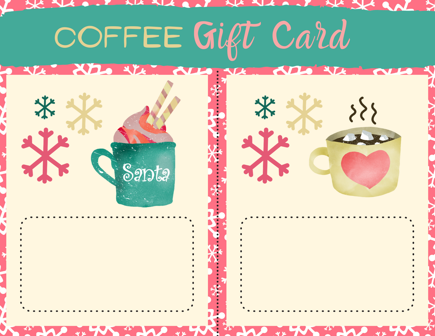 A festive Christmas Gift Card Holder with a snowflake on it, perfect for Christmas from Wondermom Shop.