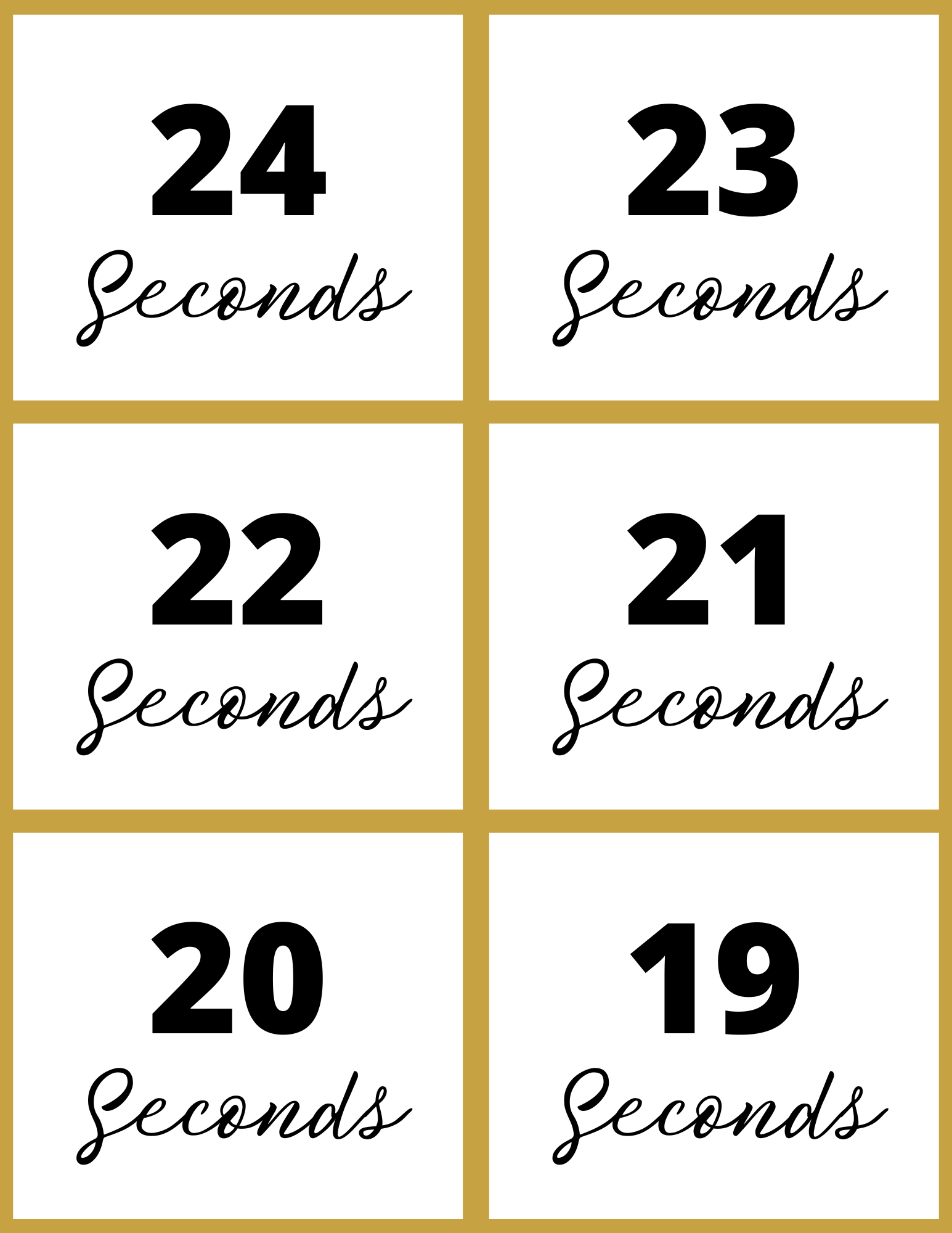 The Wondermom Shop's New Year Countdown Kit features an interactive board that counts down from 24 to 19 seconds in a grid layout.