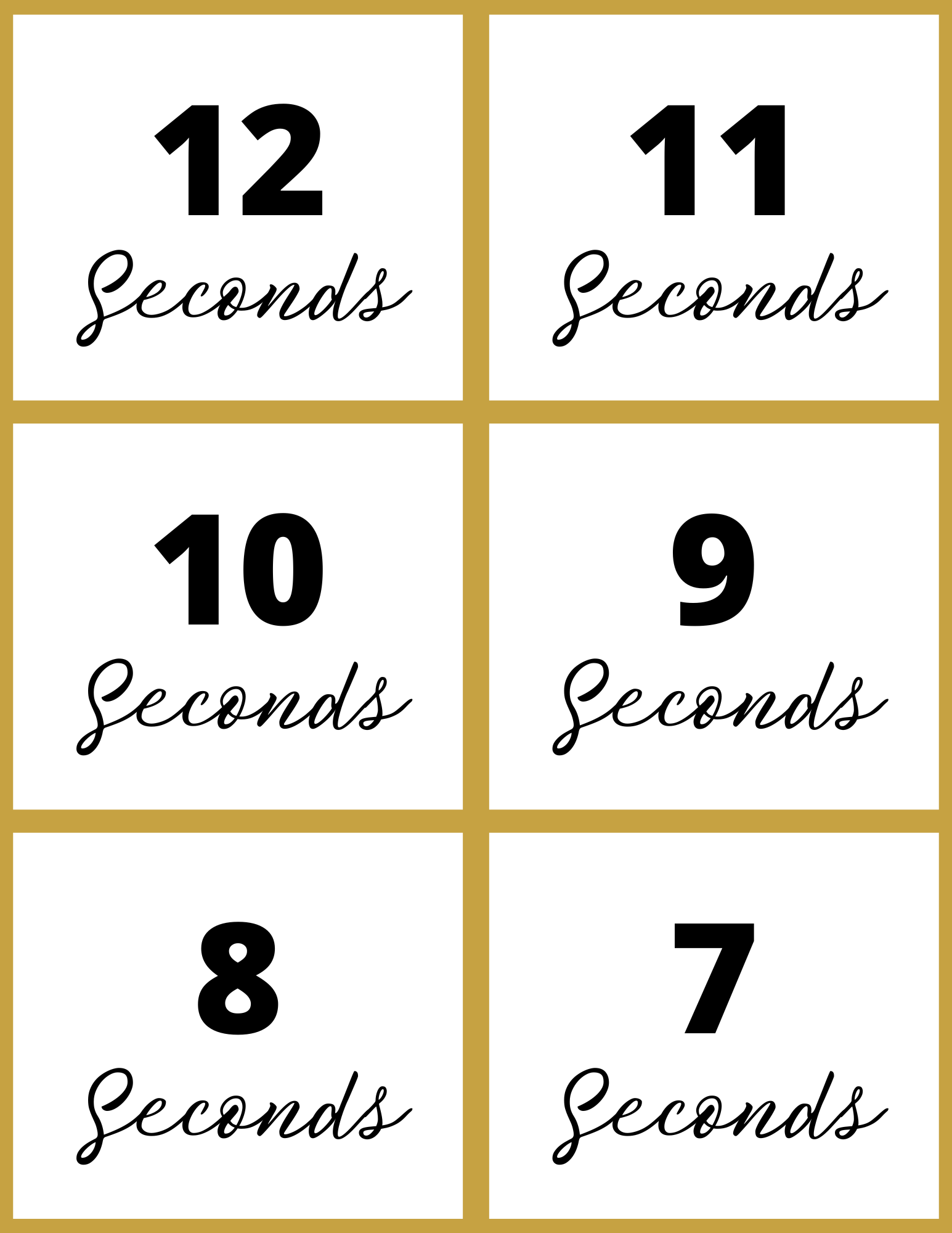 Experience the thrill with Wondermom Shop's New Year Countdown Kit. The countdown board guides you from 12 to 7 seconds, with each number in its own interactive printable box.