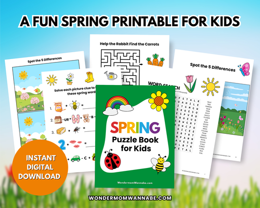 Spring Puzzle Book for Kids