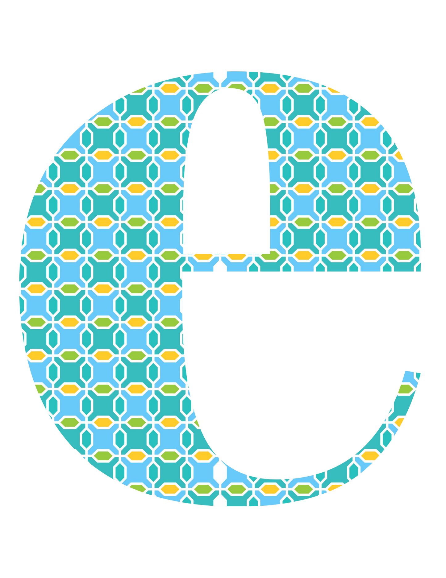 A festive celebration of holiday cheer with Wondermom Shop's Christmas Wall Art featuring the letter e in a blue and yellow pattern.