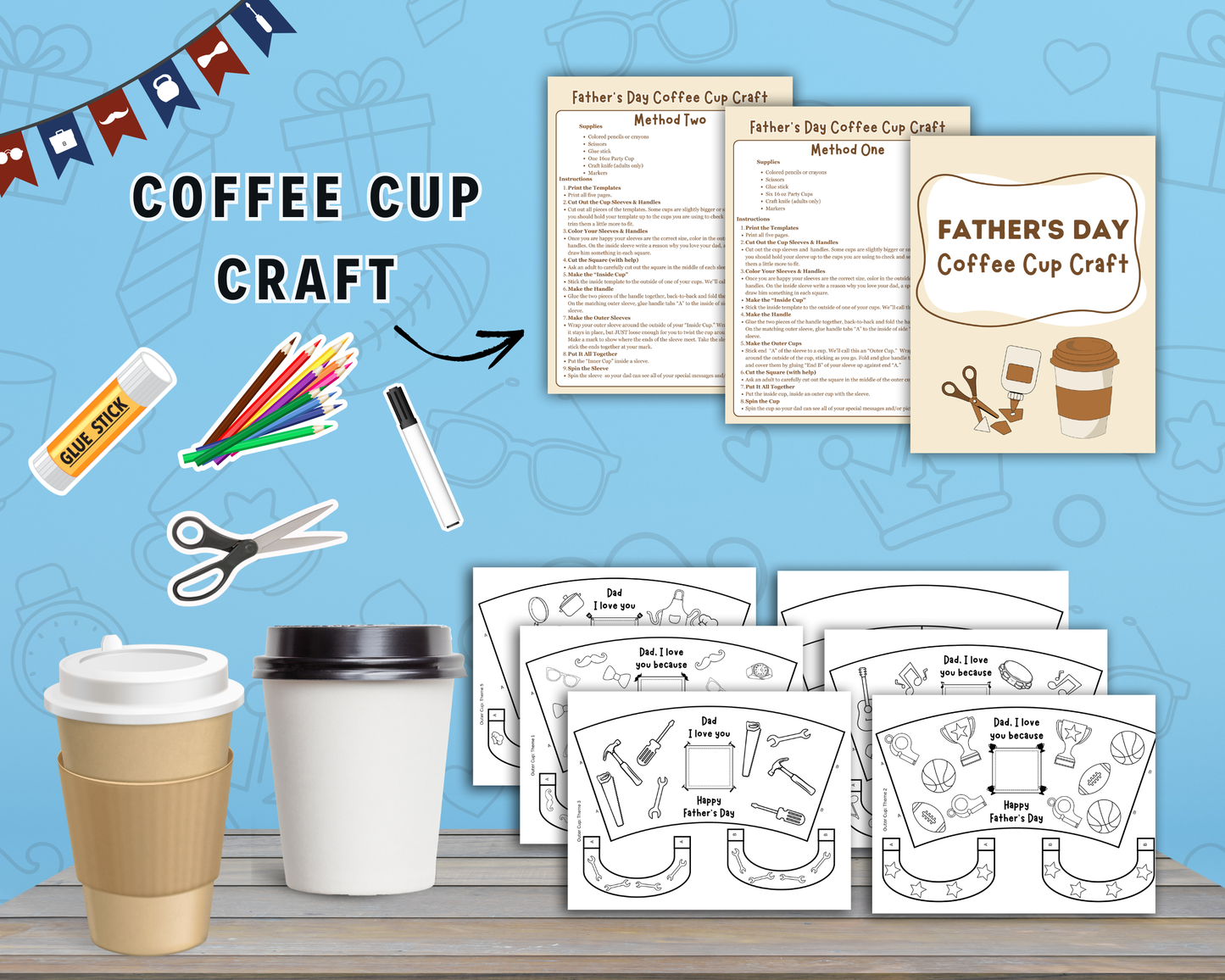 The Wondermom Shop Ultimate Father’s Day Printable Bundle includes cards, crafts, labels, and a gift bag kit—everything you need to create personalized keepsakes and Father's Day cards.