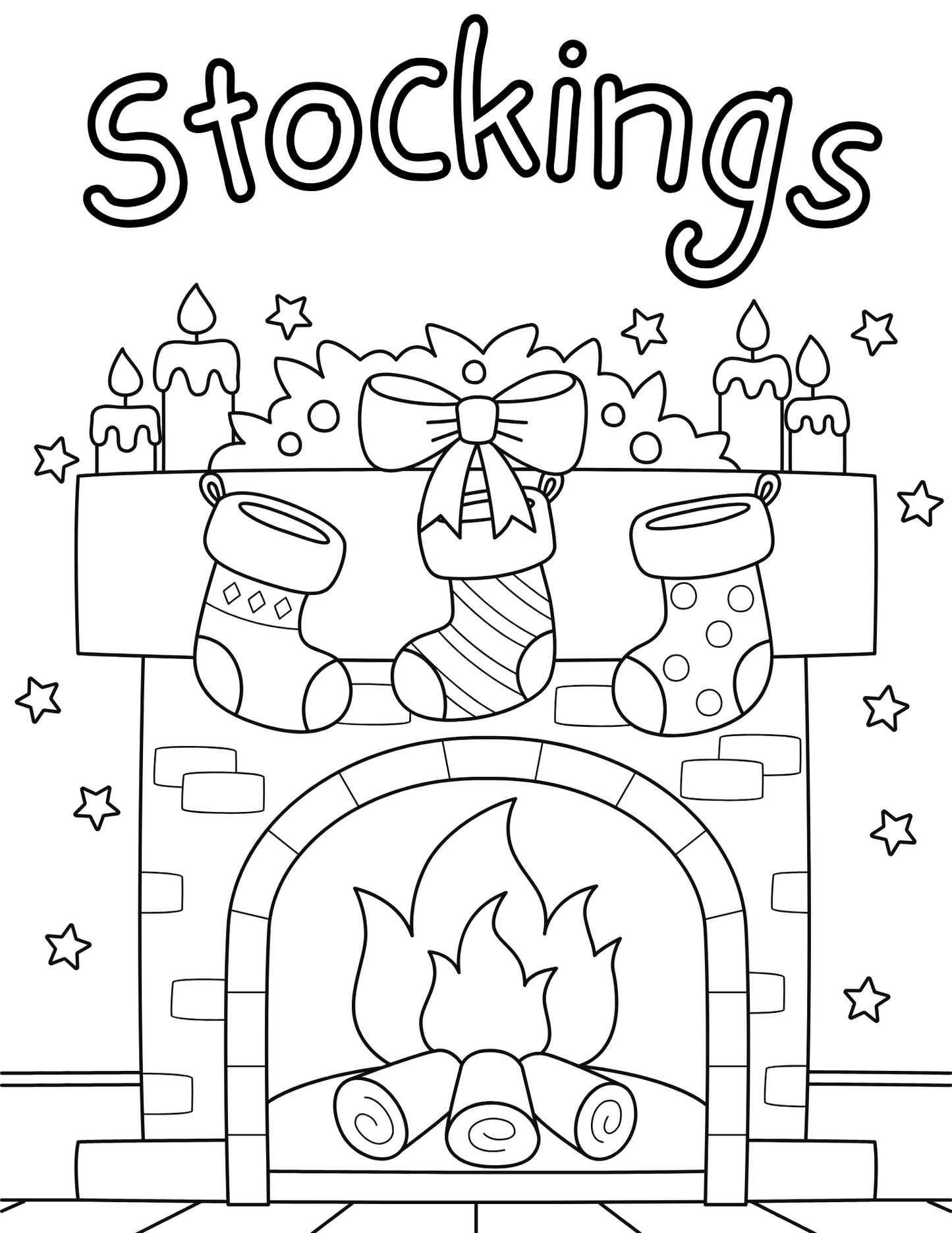 Get into the holiday spirit with Wondermom Shop's festive collection of printable Christmas Coloring Pages stockings.