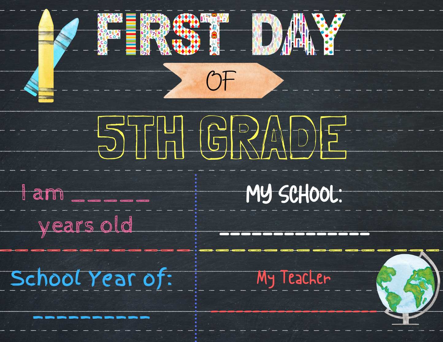 Wondermom Shop's First Day of School Signs printable.