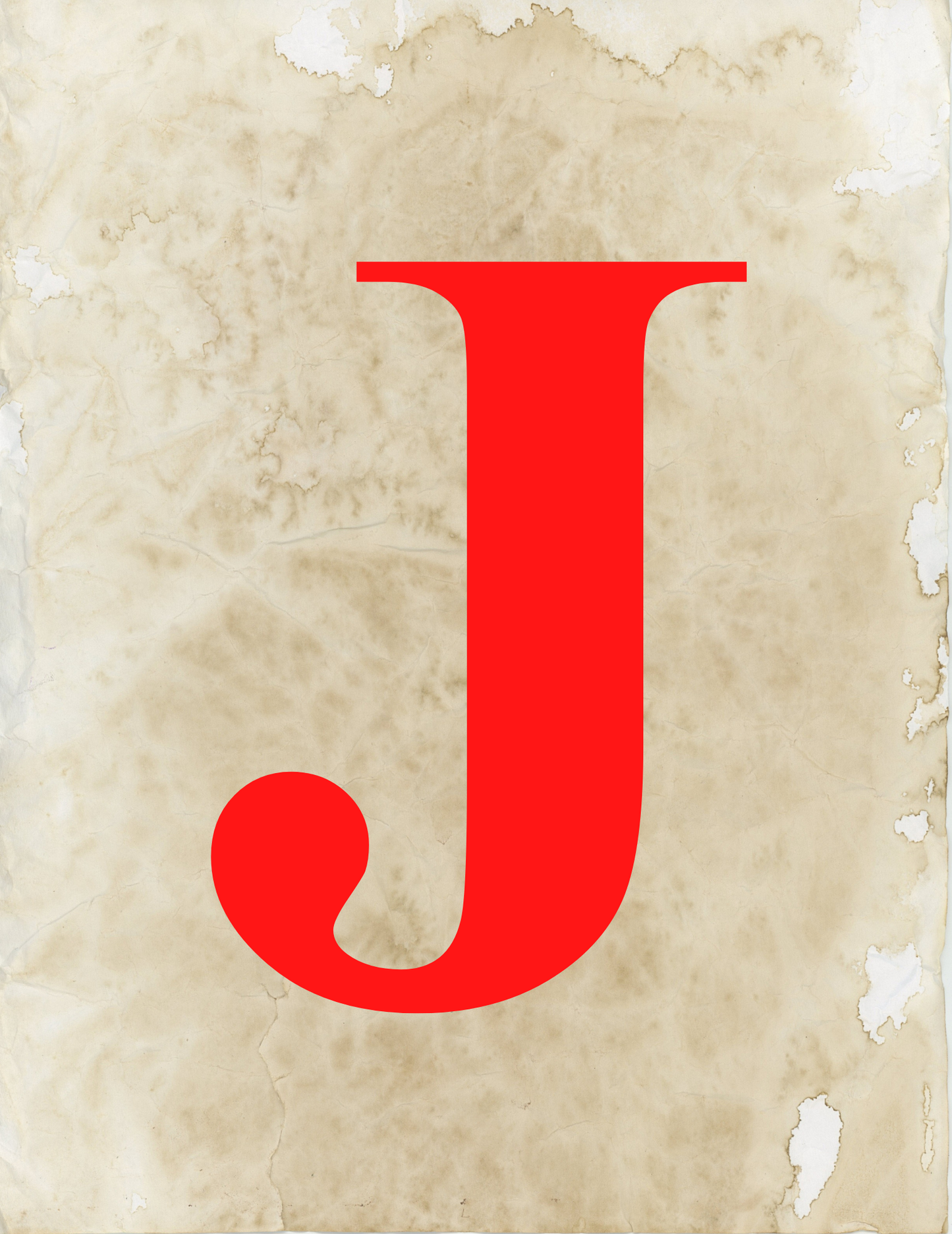 A festive celebration of holiday cheer, featuring a red letter j on a piece of paper designed as Wondermom Shop's Christmas Wall Art.