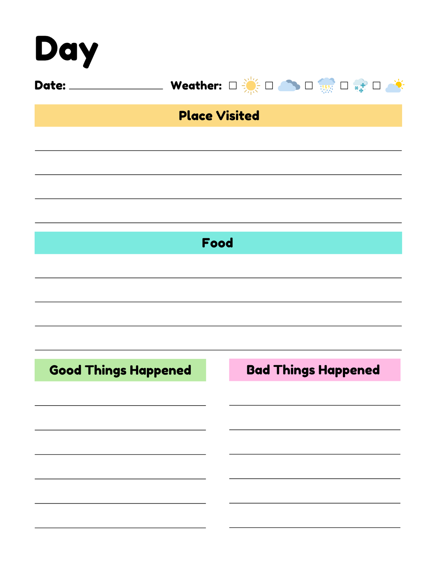 The Wondermom Shop Travel Journal for Kids – Fun, Easy & Memorable Vacation Keepsake! is a printable PDF with sections for date, weather, places visited, food, and memories—perfect for children to record vacation highlights.