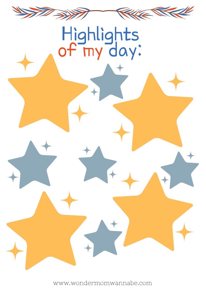 Highlights of my day - Back to School Prep Kit from Wondermom Shop coloring page.
