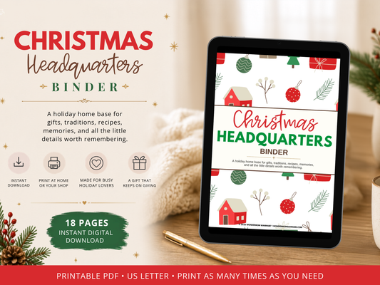 Christmas Headquarters Binder Printable – Second Edition