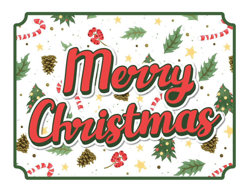 Add holiday cheer to your festive celebration with this Christmas Season Wall Art adorned with candy canes and pine cones from Wondermom Shop.
