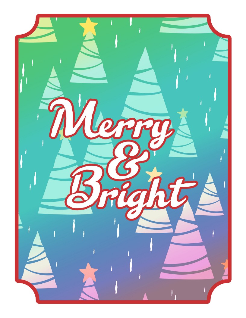Merry & bright Wondermom Shop Christmas Season Wall Art sticker.