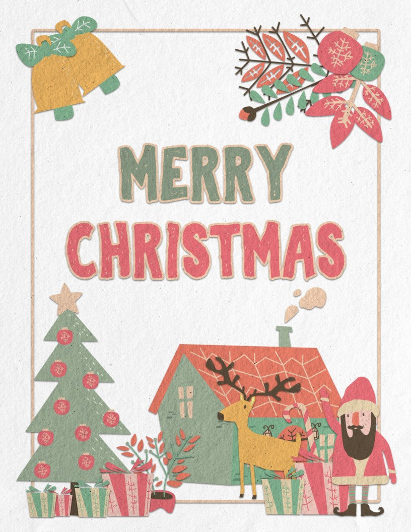 Beautiful Christmas Season Wall Art featuring Santa and his reindeer, spreading holiday cheer, from the Wondermom Shop.