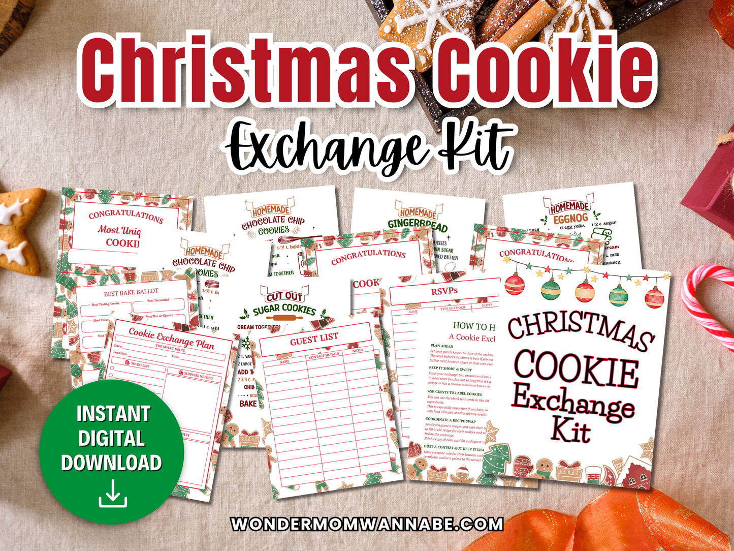 Christmas Cookie Exchange Kit (Printable)