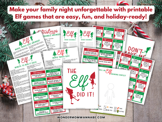 Elf Family Game Night Printable