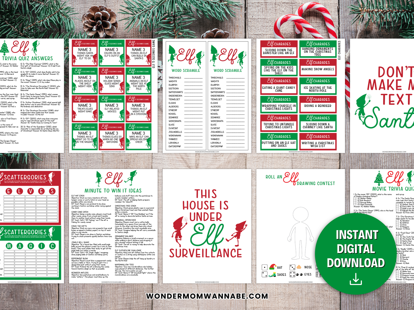 Elf Family Game Night Printable