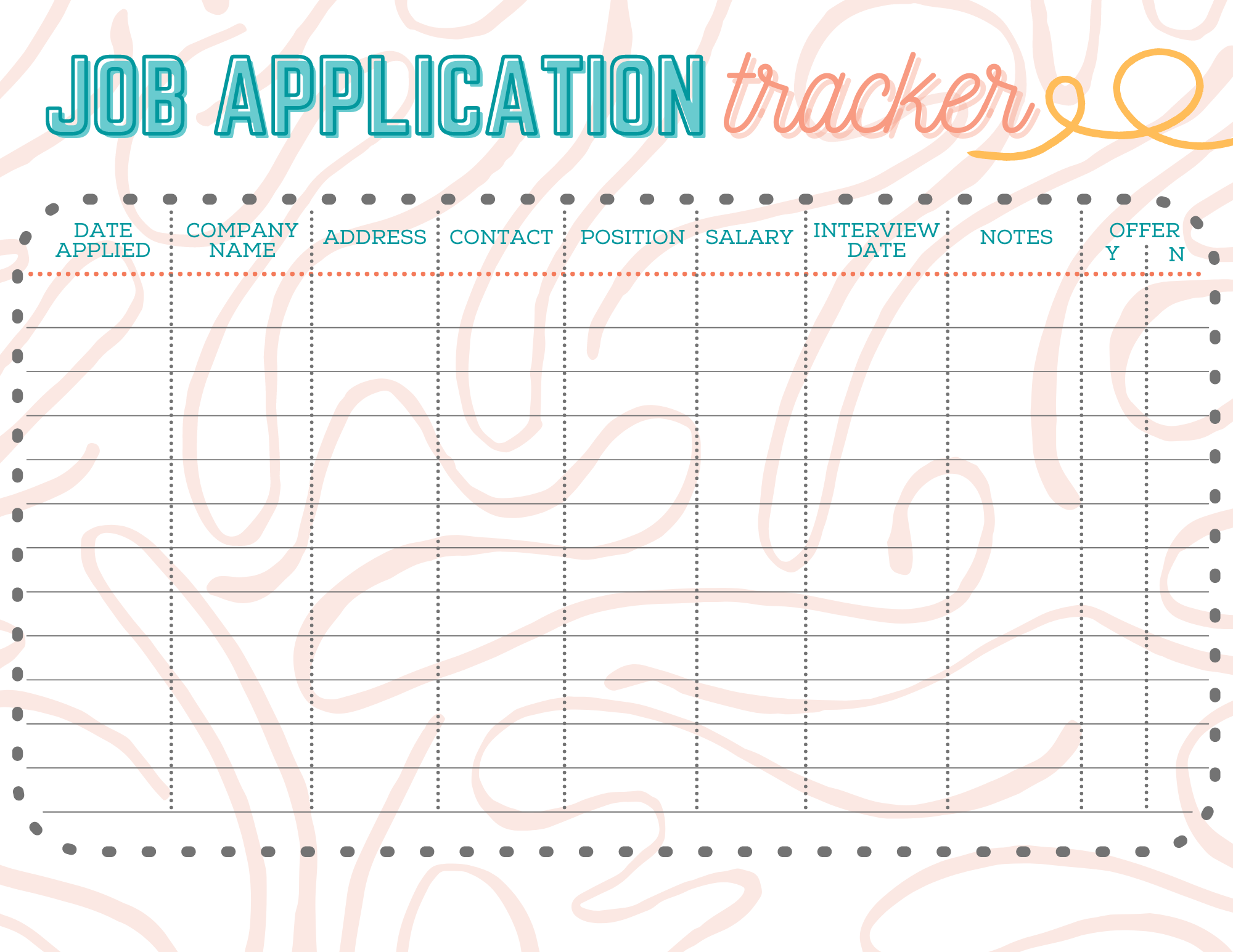 Job Application Tracker Wondermom Shop Job Application Tracker Wondermom Shop