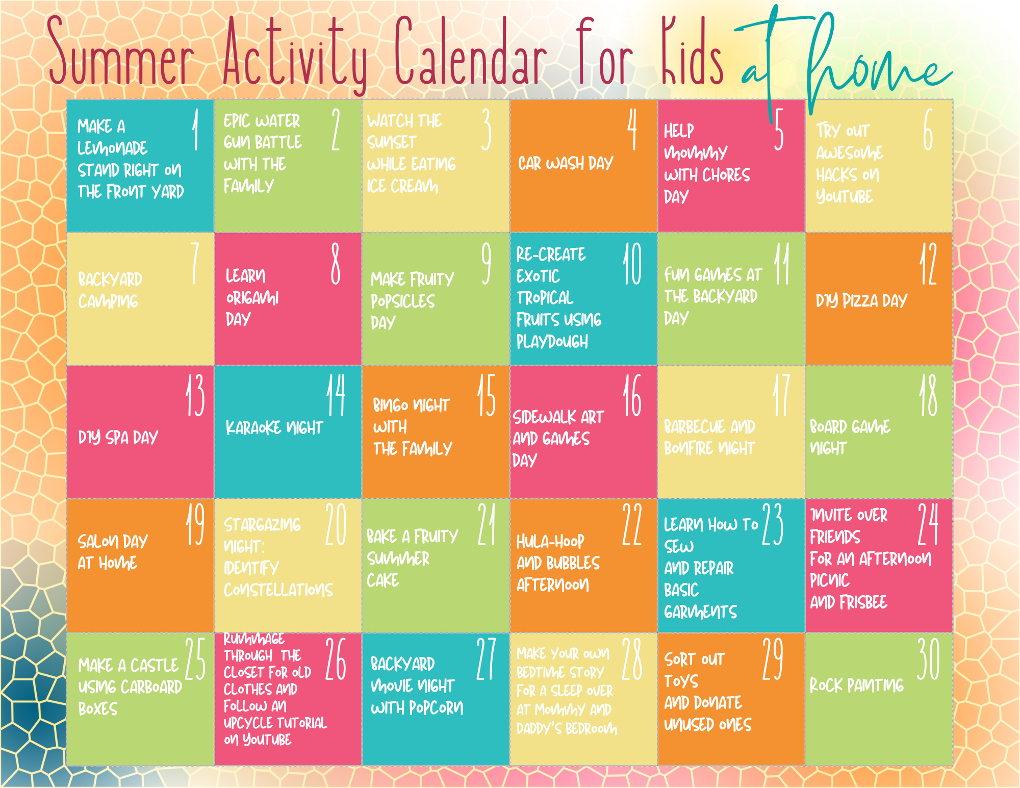 Summer Activity Calendar For Kids Wondermom Shop summer-activity-calendar-for-kids-wondermom-shop