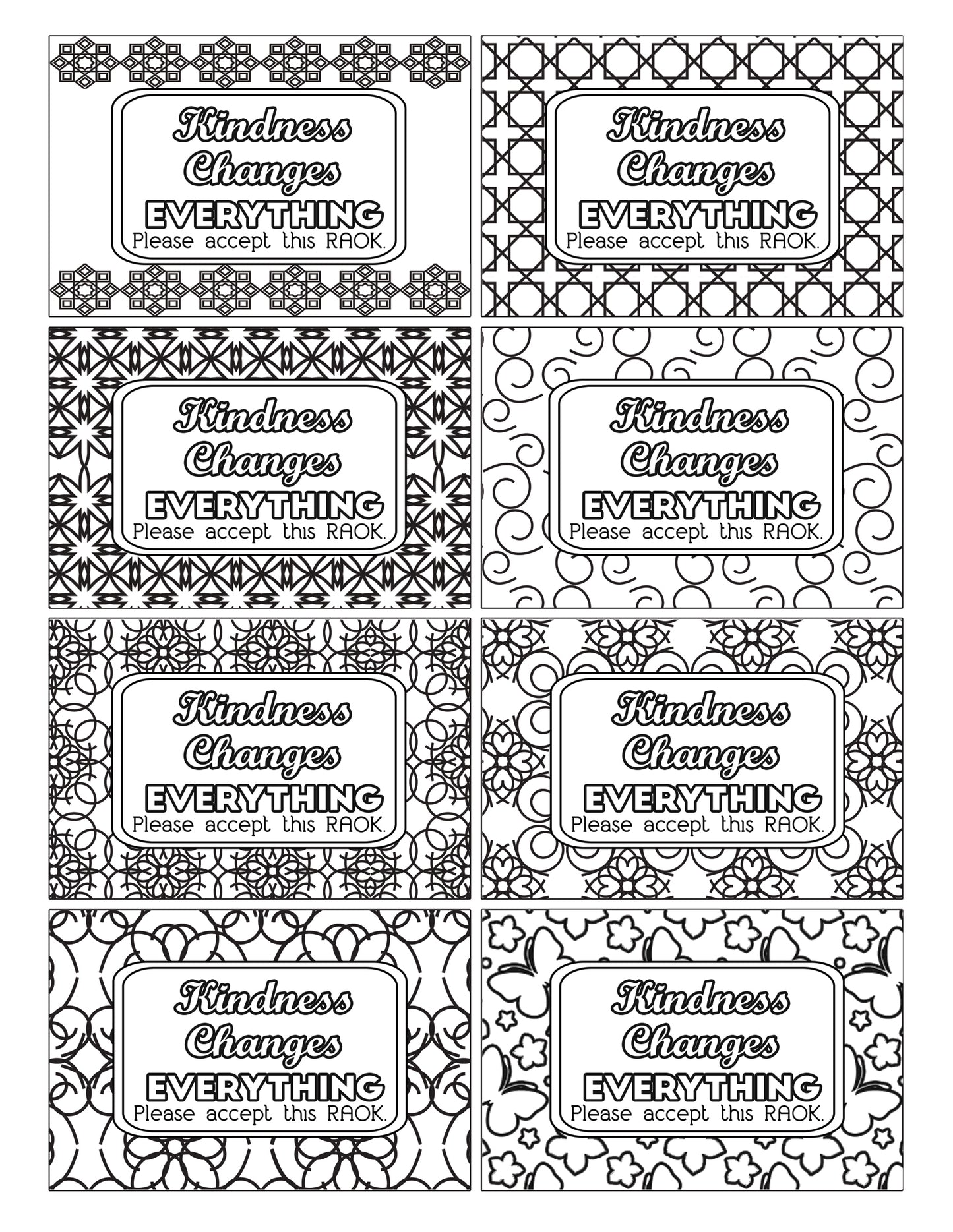 A set of Color Kindness Gift Bundles with the words 'kindness changes everything', from Wondermom Shop.