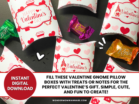 Valentine Gnomes Pillow Boxes