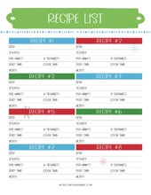 Load image into Gallery viewer, The Most Wonderful Time of the Year Christmas Planner from Wondermom Shop featuring a printable recipe list for holiday prep and menu planning.
