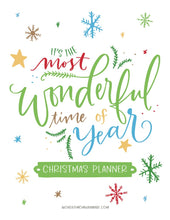 Load image into Gallery viewer, Get ready for The Most Wonderful Time of the Year Christmas Planner by Wondermom Shop. This comprehensive guide covers all your holiday prep needs, from menu planning and organization to ensuring you have a stress-free Christmas season.
