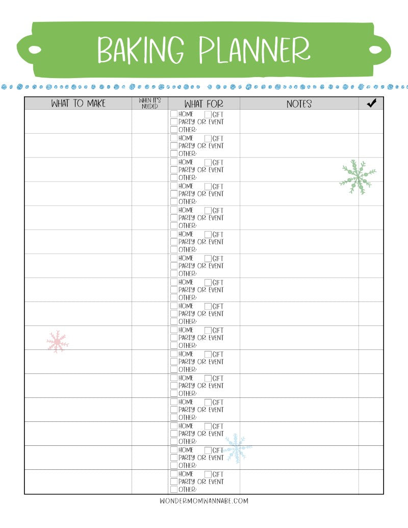 A printable The Most Wonderful Time of the Year Christmas Planner with a green background for holiday prep and menu planning from Wondermom Shop.