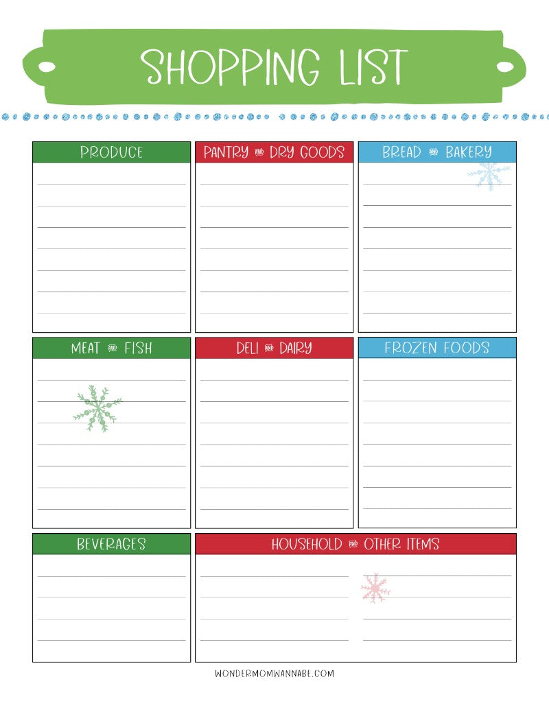 Printable The Most Wonderful Time of the Year Christmas Planner shopping list for holiday prep by Wondermom Shop.