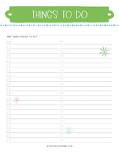 Load image into Gallery viewer, A Wondermom Shop Christmas Planner for holiday prep, including menu planning and a printable list of things to do.
