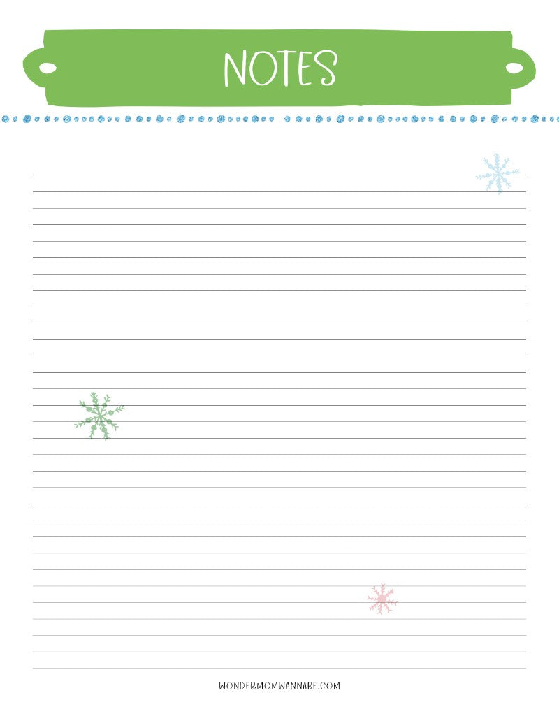 A The Most Wonderful Time of the Year Christmas Planner notepad with a snowflake on it from Wondermom Shop.