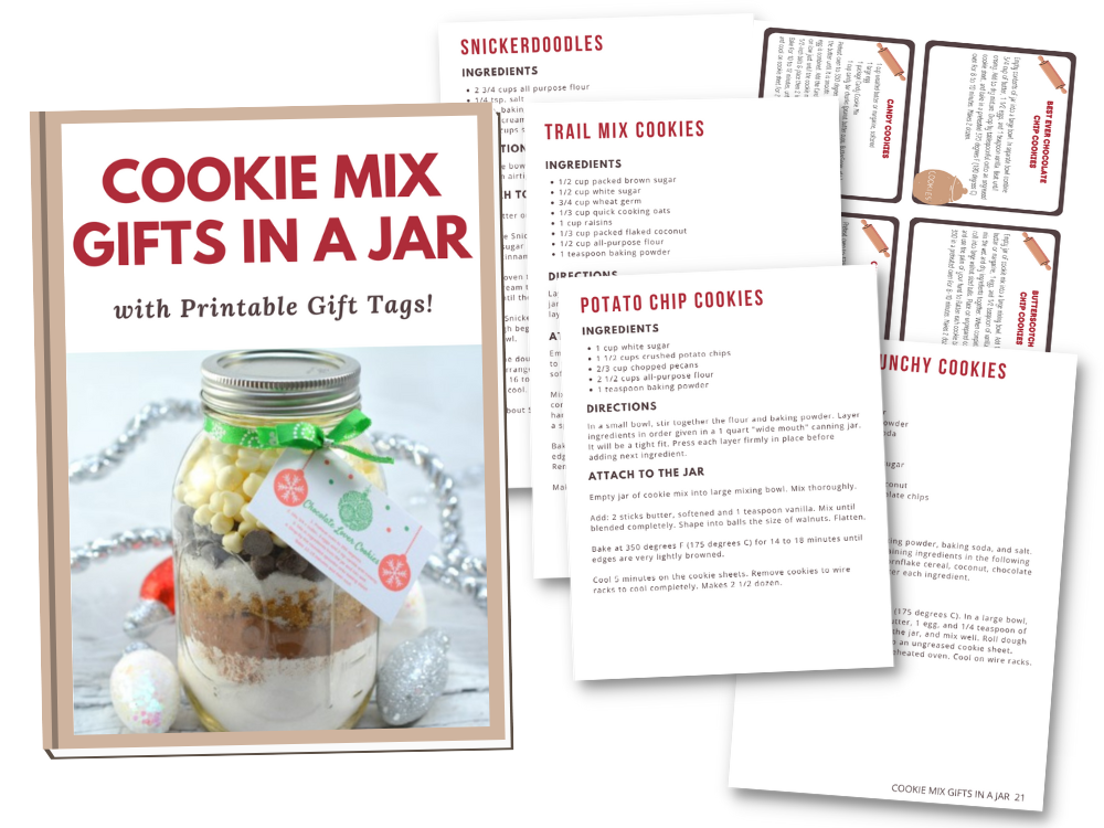 Cookie Mix Gifts In A Jar Digital Cookbook With Printable Gift Tags ...