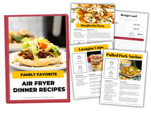 Load image into Gallery viewer, Discover a variety of flavors in our healthy family favorite Wondermom Wannabe Air Fryer Dinner Recipes Digital Cookbook.

