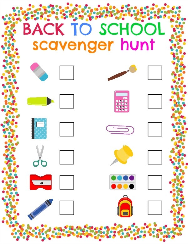 VIP Vault Back to School Scavenger Hunt.