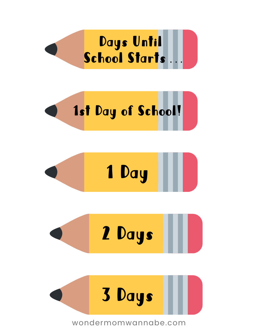 1st day of school Back to School Kit by Wondermom Shop printable.