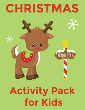 Load image into Gallery viewer, An activity kit for kids with a Christmas reindeer, the Wondermom Shop Christmas Activity Kit for Kids.
