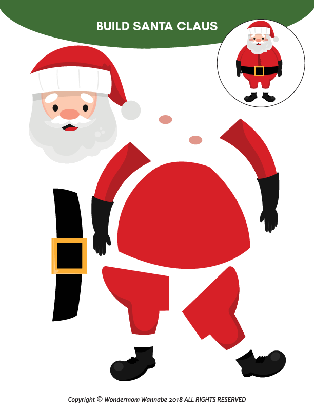 Create a festive Christmas Wondermom Shop activity kit for kids to build their own Santa Claus.