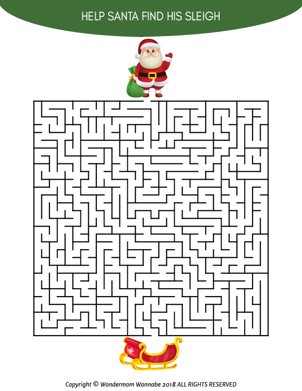 Help Santa find his Wondermom Shop Christmas Activity Kit for Kids.