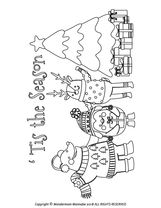 It's the Wondermom Shop Christmas Activity Kit for Kids coloring page.