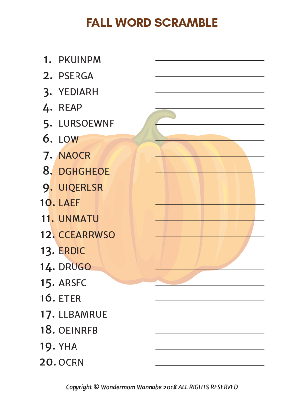 Printable Fall Activity Kit for Kids from Wondermom Shop.