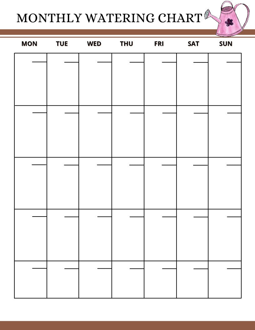 A printable monthly Garden Planner chart for garden planning by Wondermom Shop.