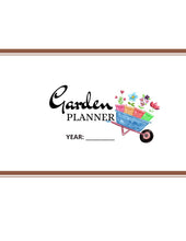 Load image into Gallery viewer, A Wondermom Shop Garden Planner featuring a wheelbarrow filled with vibrant flowers.
