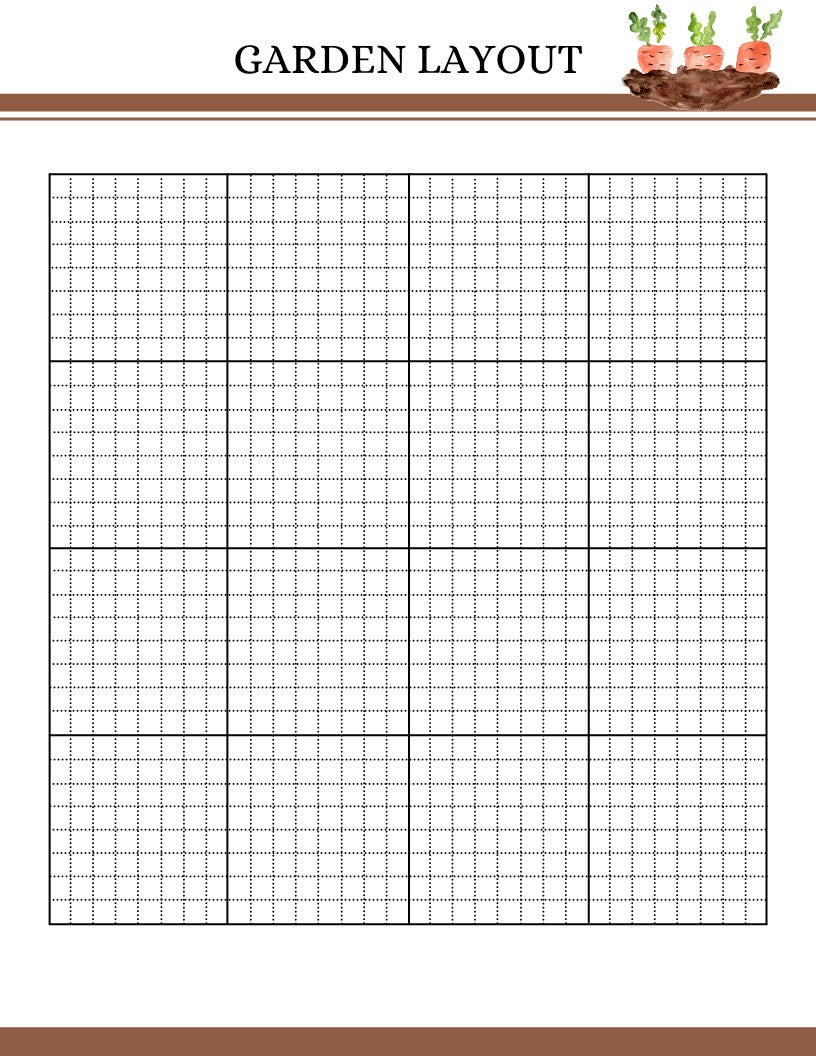 A printable Garden Planner template featuring a grid layout by Wondermom Shop.