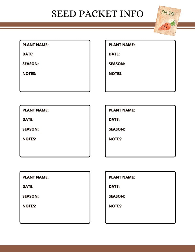Printable Garden Planner template by Wondermom Shop.