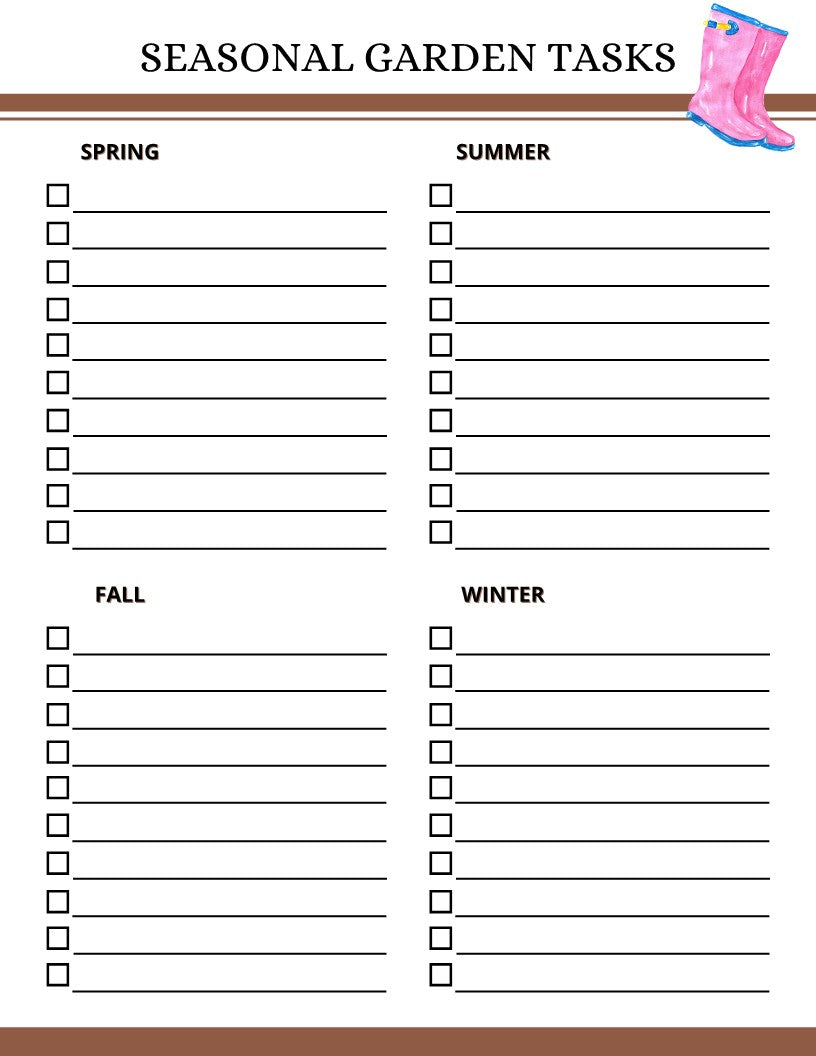 Printable Wondermom Shop Garden Planner.