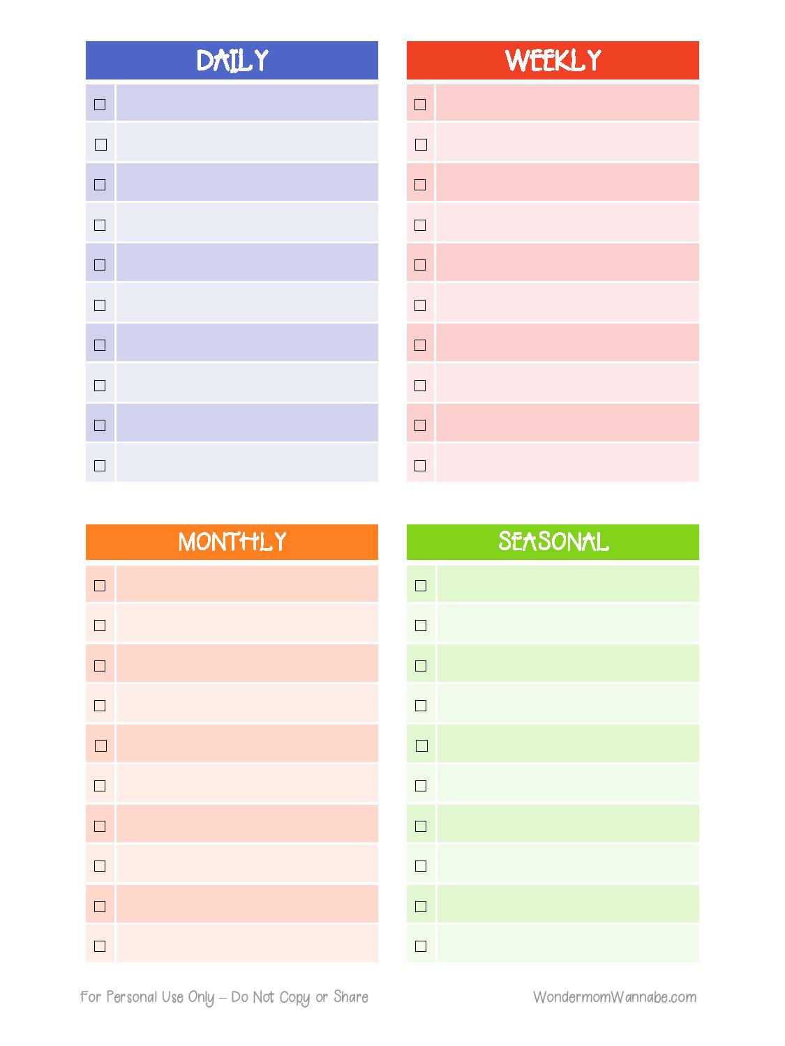 A Home Cleaning Planner with a weekly, monthly, and cleaning schedule from Wondermom Shop.