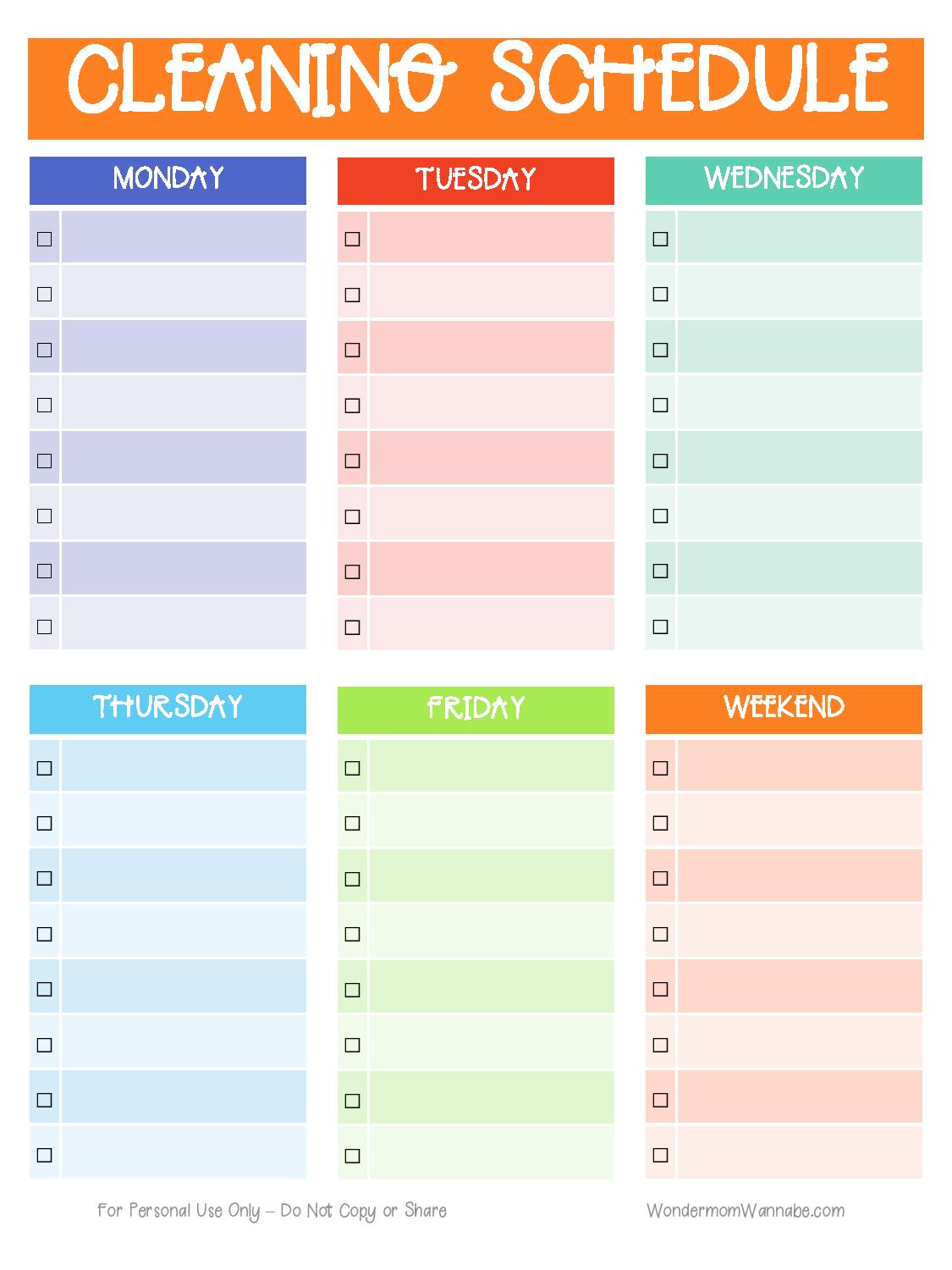 The Wondermom Shop Home Cleaning Planner, depicted in orange, includes a list for deep cleaning and spring cleaning.