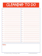 Load image into Gallery viewer, Printable Home Cleaning Planner from Wondermom Shop for organizing your cleaning schedule and spring cleaning checklists.
