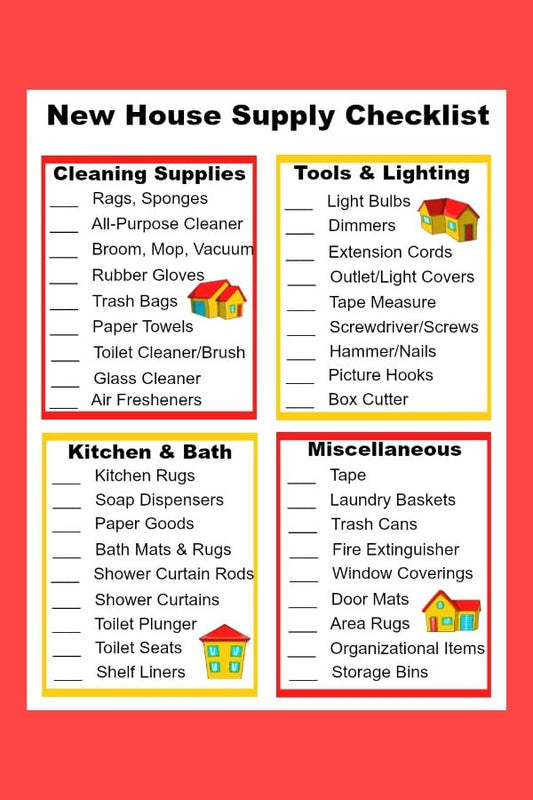 VIP Vault New House Supplies Checklist printable.