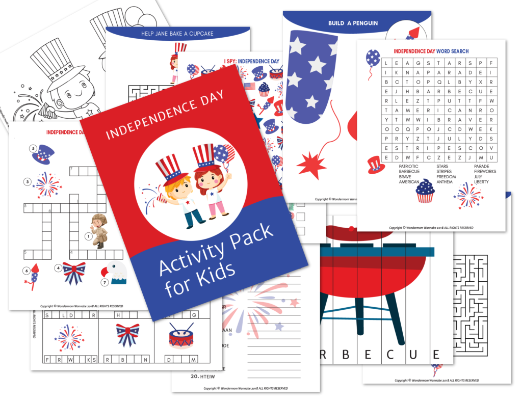 Independence Day Fun Pack for Kids – Printable 4th of July Games, Puzzles, Crafts & Activities