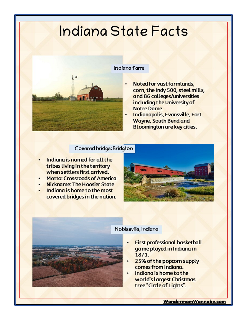 Indiana Travel Guide and Activity Kit for Kids